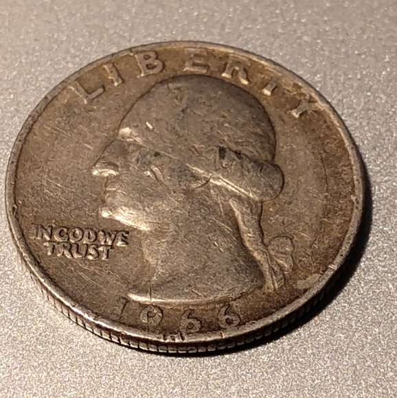 1966 Quarter Dollar Liberty Coin Errors No Mint Mark Letters Parts Flat By Rim